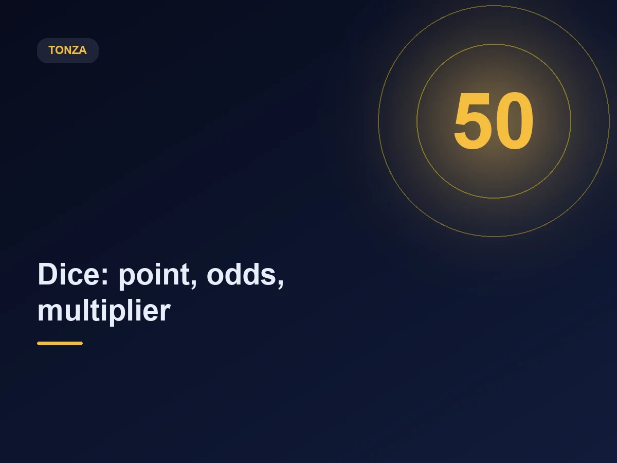 Dice at Tonza: how a point on the scale becomes odds and a multiplier